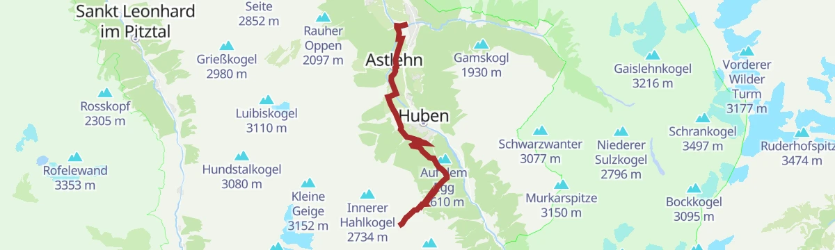 Route map: 638 Feuerstein - Polles Alm